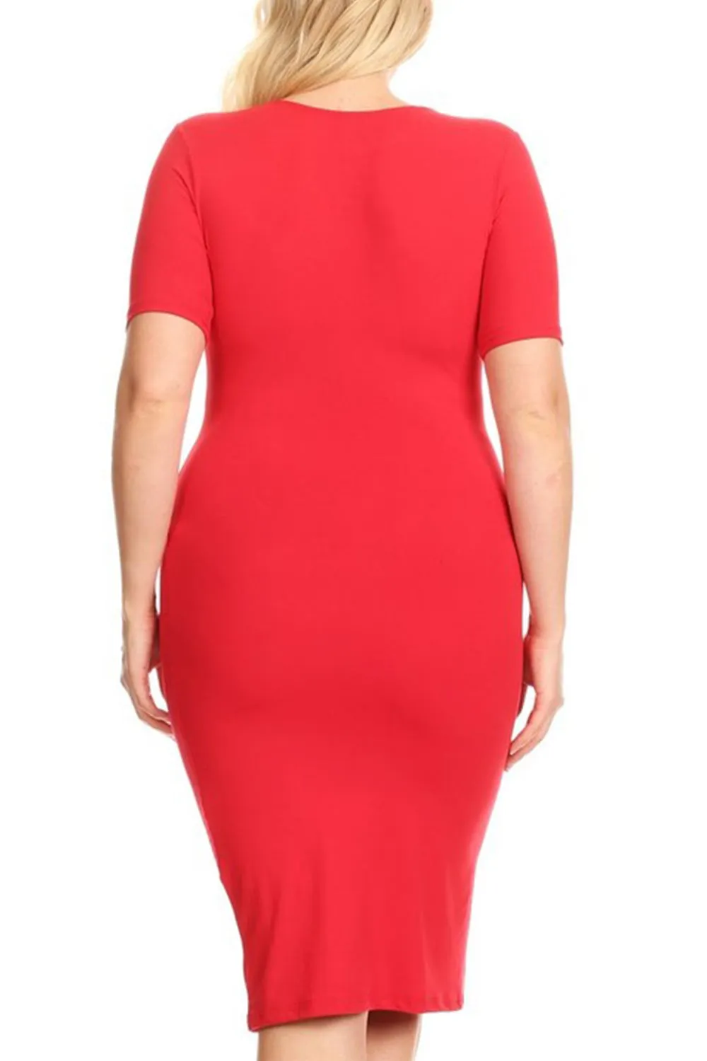 Womens Plus Size Short sleeve Silhouette Body-Con Dress