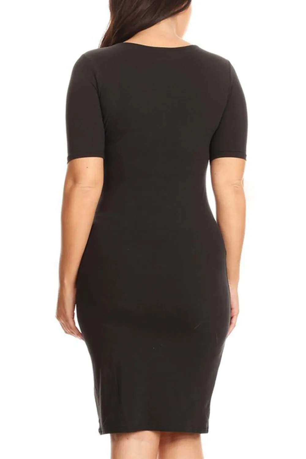 Womens Plus Size Short sleeve Silhouette Body-Con Dress
