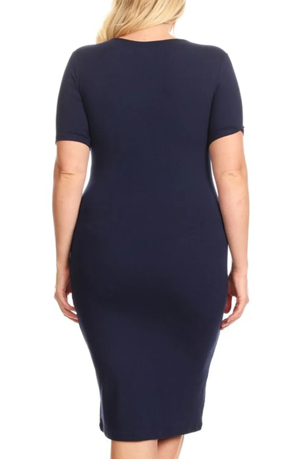 Womens Plus Size Short sleeve Silhouette Body-Con Dress