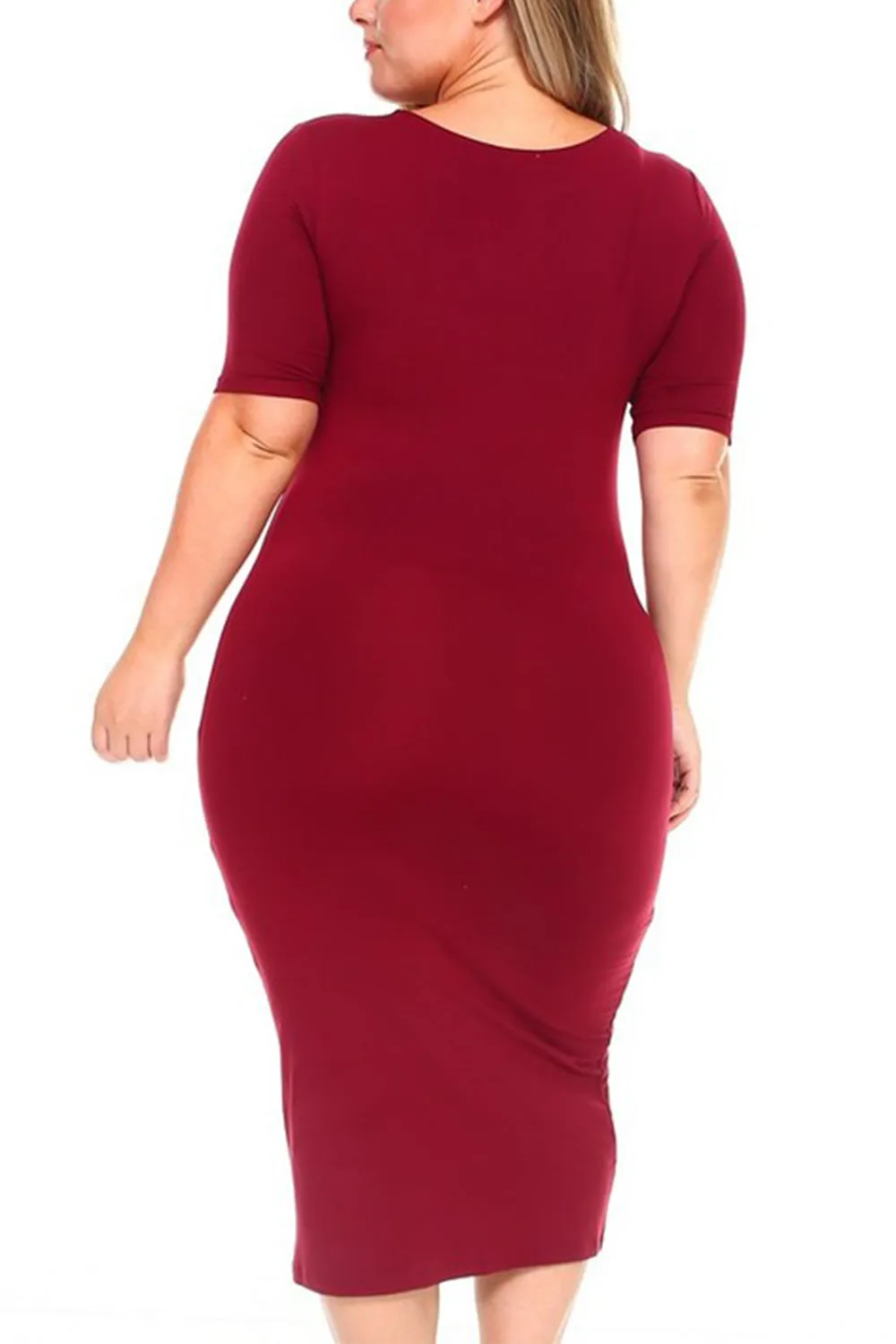 Womens Plus Size Short sleeve Silhouette Body-Con Dress