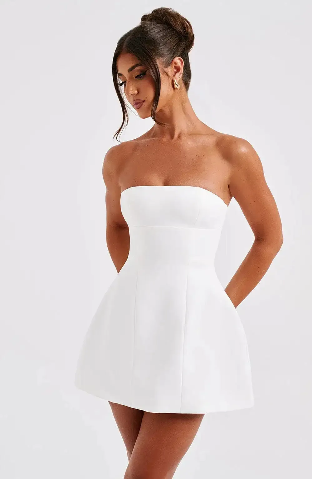 Women’s Strapless Mini Dress - Sleeveless Summer Essential