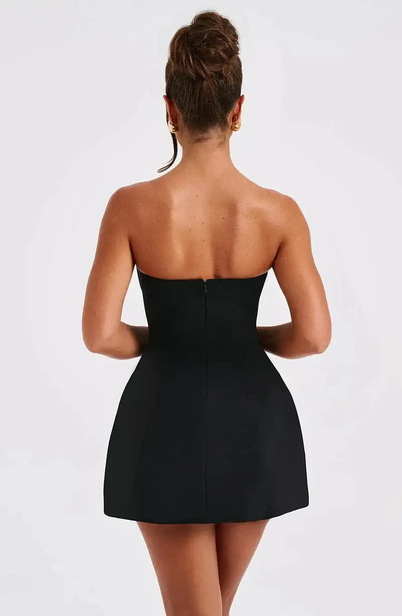 Women’s Strapless Mini Dress - Sleeveless Summer Essential
