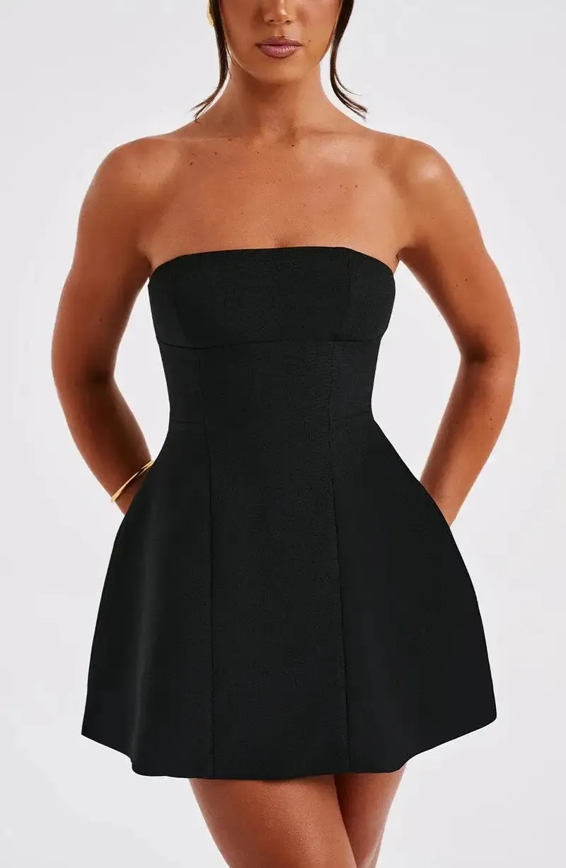 Women’s Strapless Mini Dress - Sleeveless Summer Essential