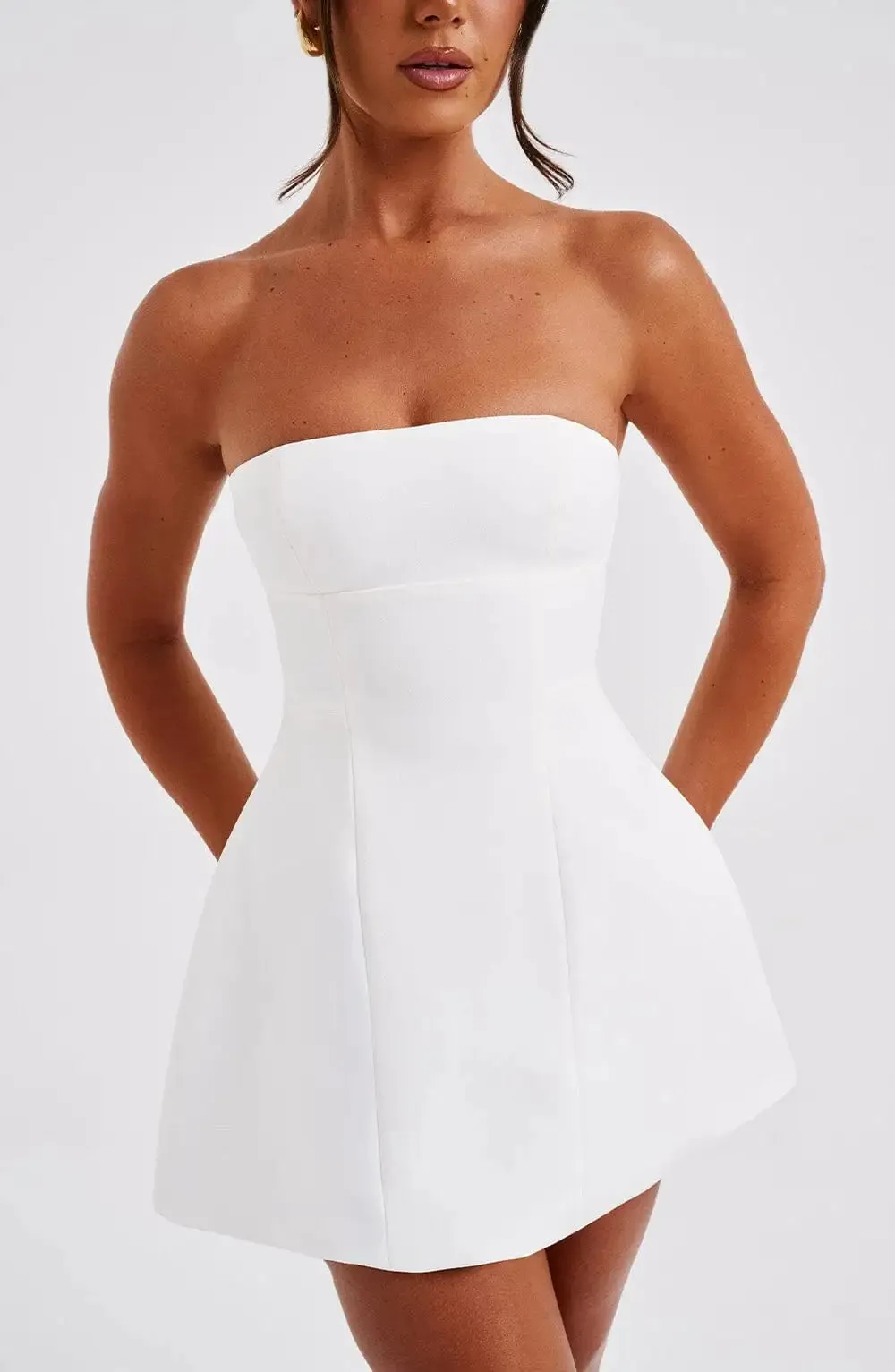 Women’s Strapless Mini Dress - Sleeveless Summer Essential