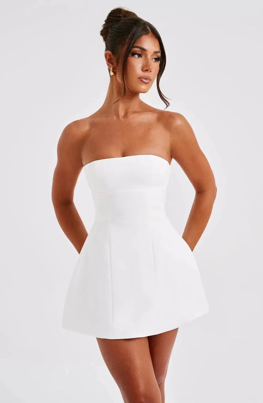 Women’s Strapless Mini Dress - Sleeveless Summer Essential