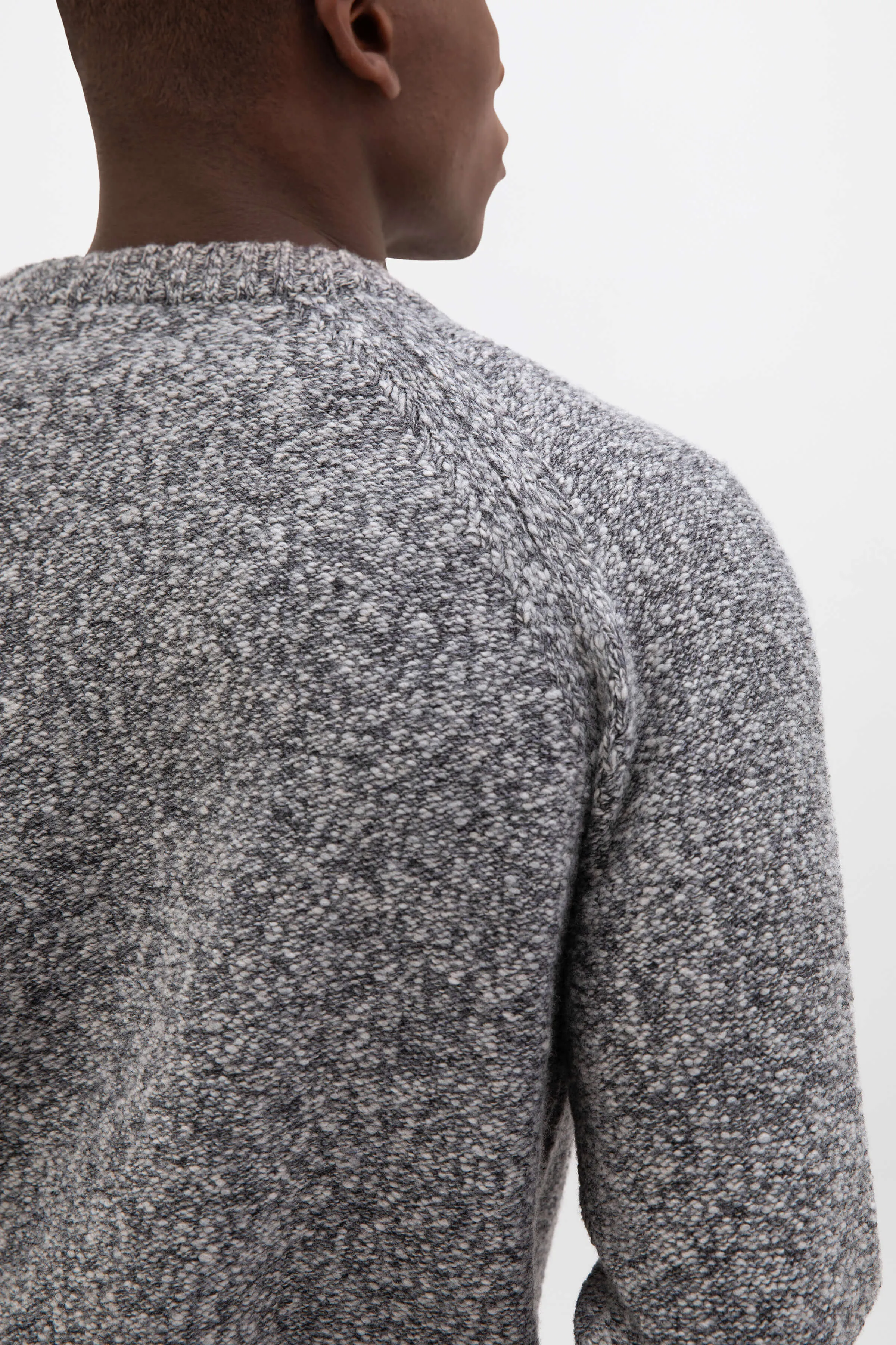Wool Cashmere Slub Crew Neck
