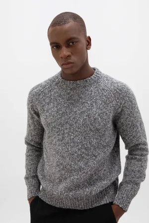 Wool Cashmere Slub Crew Neck