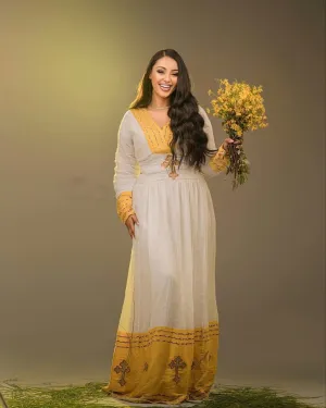 Yellow Design Habesha Dress Gorgeous Habesha Kemis Ethiopian Dress Design