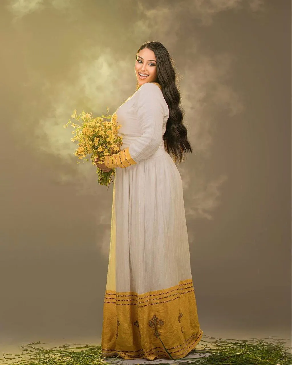 Yellow Design Habesha Dress Gorgeous Habesha Kemis Ethiopian Dress Design