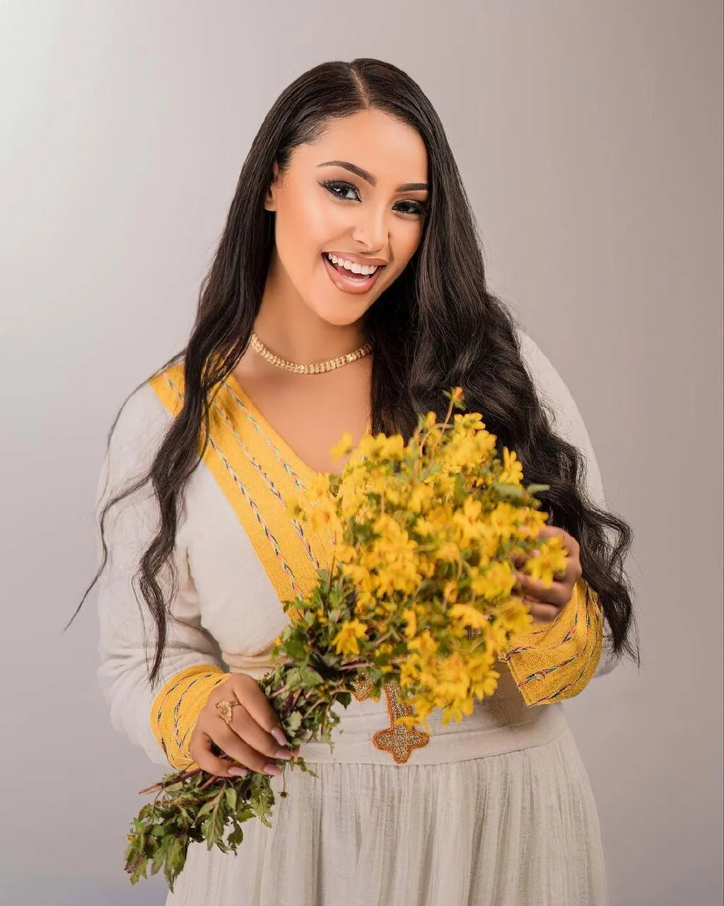Yellow Design Habesha Dress Gorgeous Habesha Kemis Ethiopian Dress Design